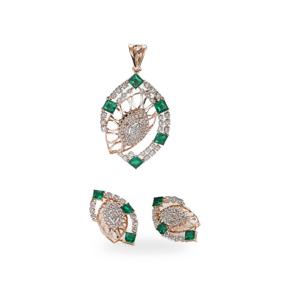 Emerald Pendant Set