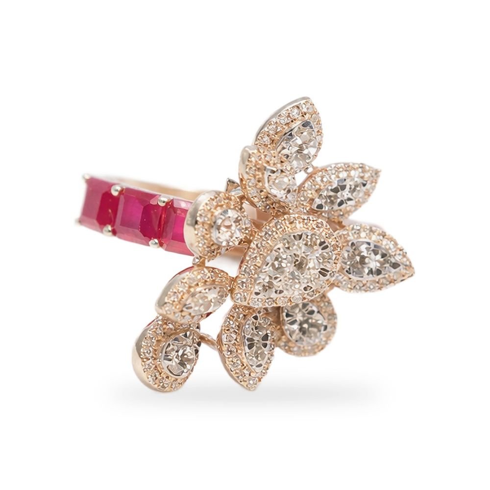 Ruby channel floral ring